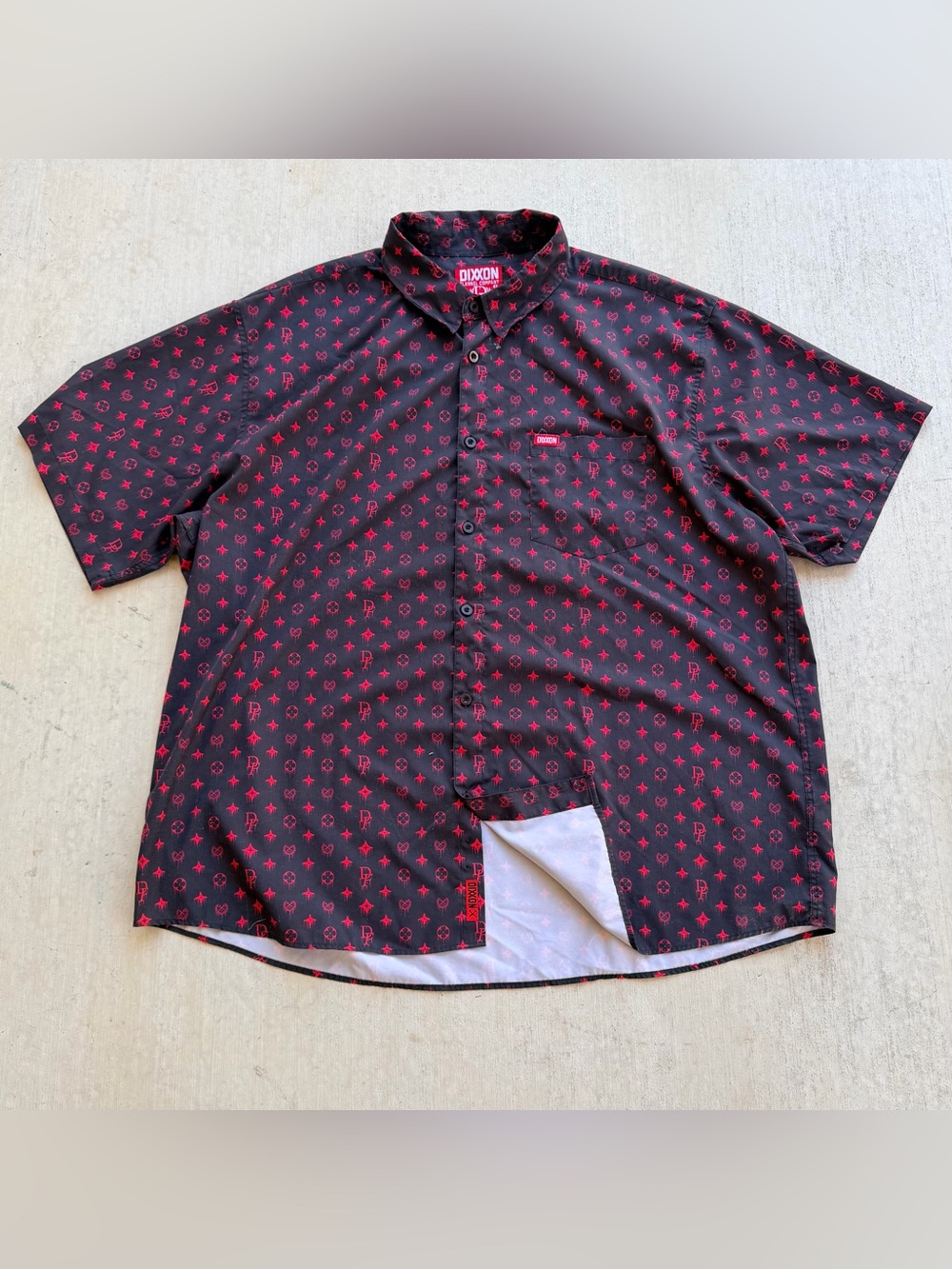 Dixxon The Bougie Shirt Short Sleeve Size 4XL Mongram All Over Print